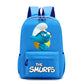 Smurfs Cartoon Kids School Backpack - Retro Laptop Rucksack, Teen Student Bag for Travel or Office Use, Anime Gift-LJL 11-LJL 33-D-44x29x12cm-