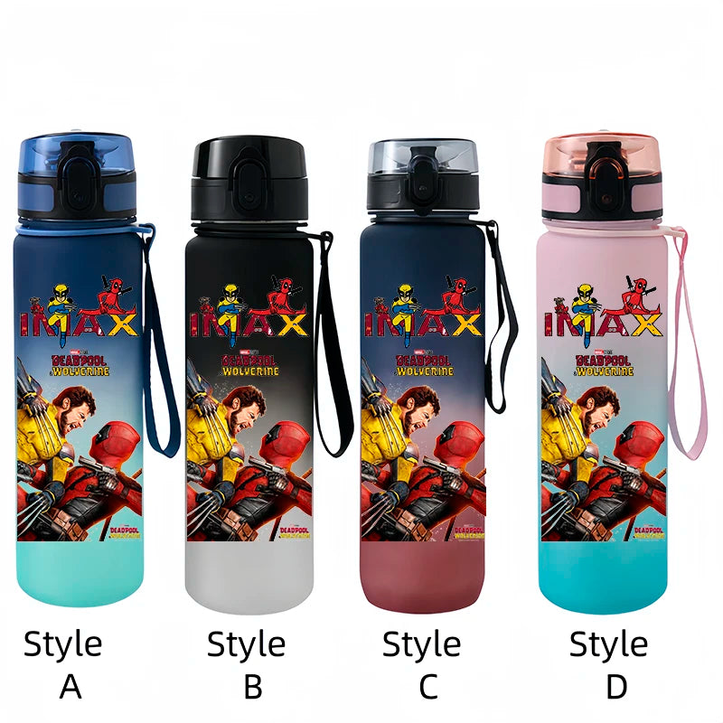 Marvel Deadpool and Wolverine Sports Bottle - 650ML Large Capacity Outdoor Straight Cup - Gift for Students-ss5-Style D-