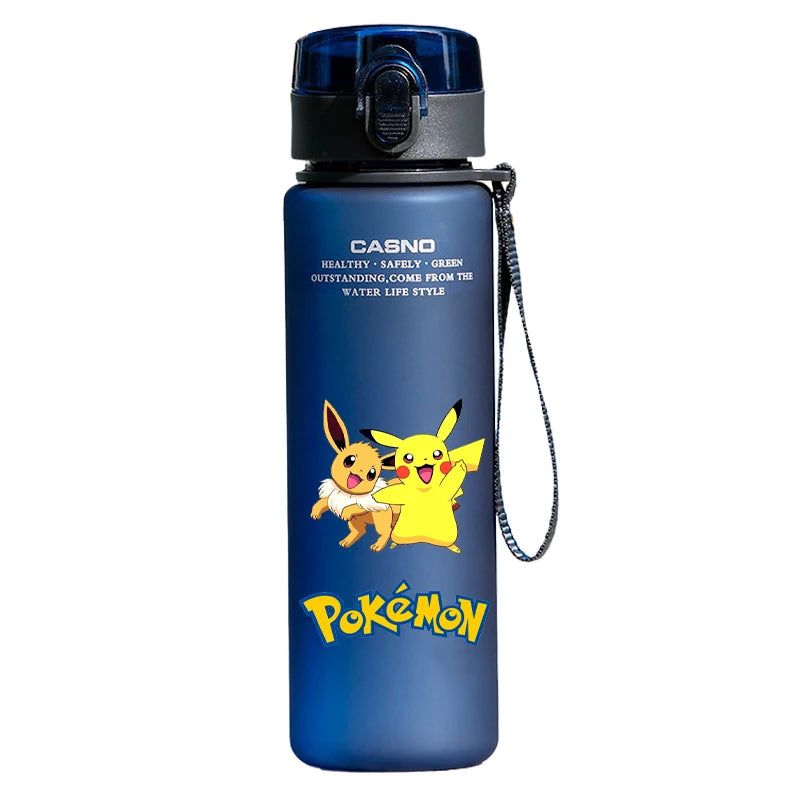 Pokemon Pikachu Water Bottle - Anime 600ML Thermos - Portable Large Capacity Sports Bottle for Kids-BLUE D10-560ML-