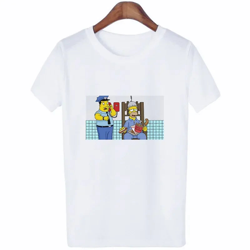 Unisex Simpsons Summer T-Shirt - Aesthetic Retro Vibe Cartoon Style - Cute Gift for Girls, Boys, or Friends-XWP143F-XXL-