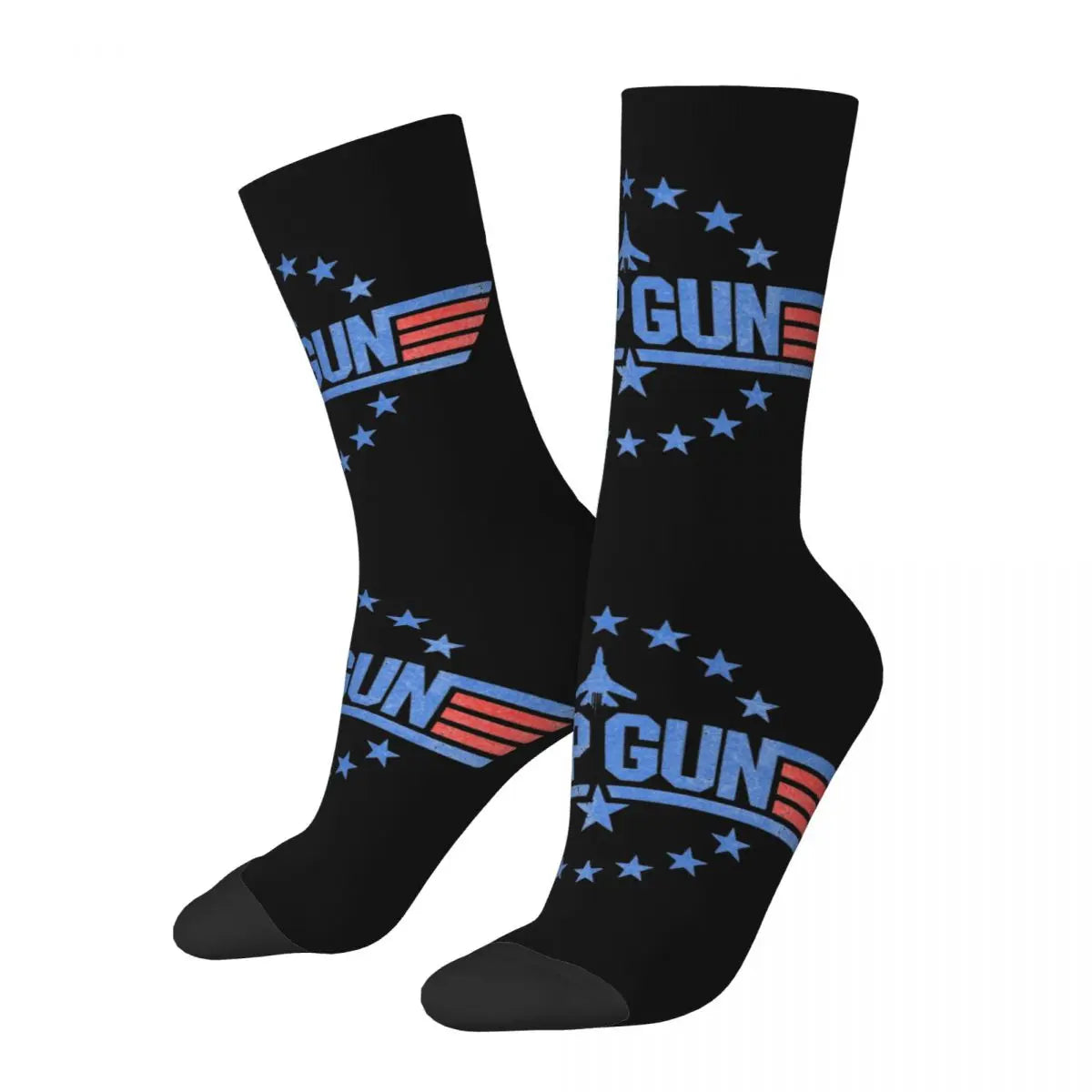 Top Gun Blue & Red Movie Stars Socks - Casual Sport Style - New Male & Women's Socks for All Seasons-As Picture Show-One Size-