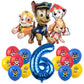 PAW Patrol Birthday Party Decoration Kids Toy Hat Gift - Aluminum Foil Balloon Disposable Tableware - New Banner Boy Event Supplies-Balloon Suit 6-17pcs-