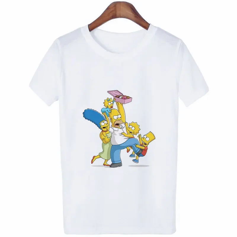 Unisex Simpsons Summer T-Shirt - Aesthetic Retro Vibe Cartoon Style - Cute Gift for Girls, Boys, or Friends-XWP143G-S-