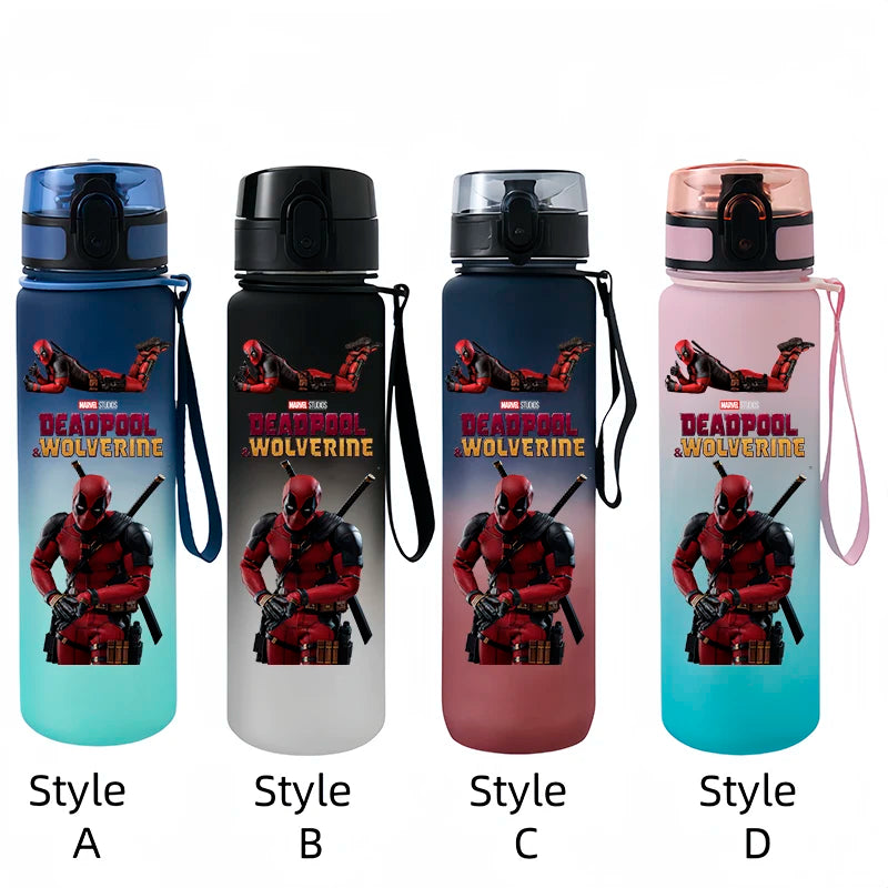 Marvel Deadpool and Wolverine Sports Bottle - 650ML Large Capacity Outdoor Straight Cup - Gift for Students-ss14-Style B-