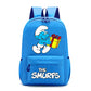 Smurfs Cartoon Kids School Backpack - Retro Laptop Rucksack, Teen Student Bag for Travel or Office Use, Anime Gift-LJL 18-LJL 33-Z-40x26x12cm-