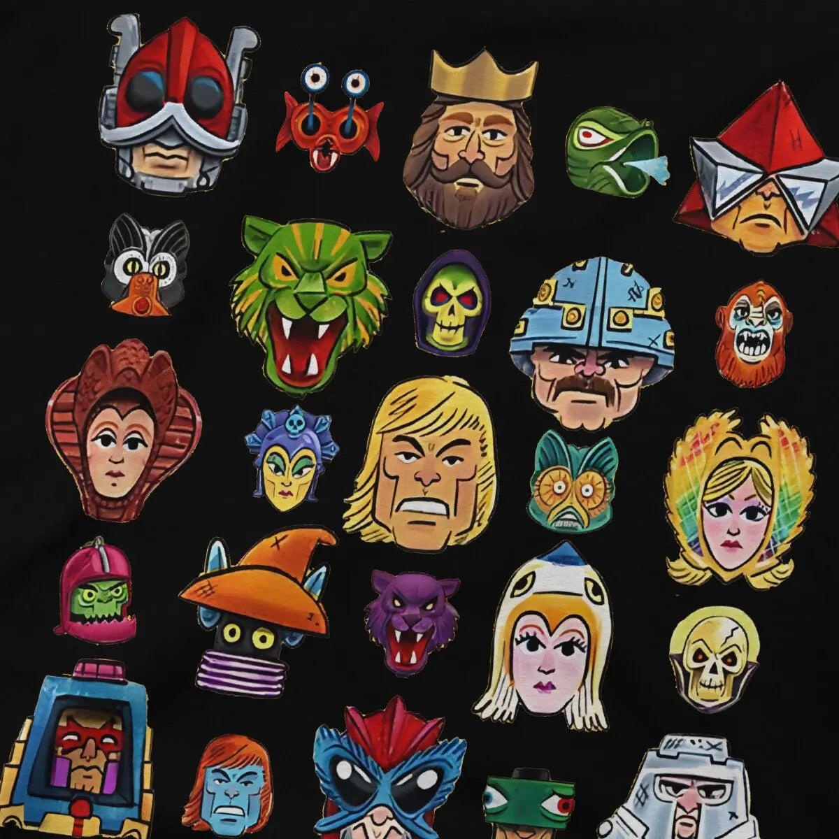 Masters of the Universe "Faces Special" T-Shirt: Casual He-Man Cotton Tee for Adults - 80's Throwback Gifts For Dad-