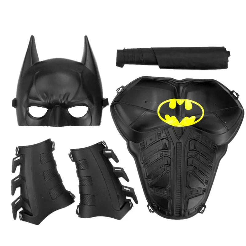 Halloween Party Cosplay Batman Costumes Children Clothing Kids Superhero Mask+Cape+Wristguard+Breastplate Brand New DS29-for 3-7 years old-