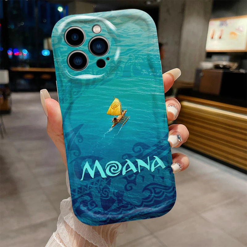 Cute Moana Cartoon Phone Case for iPhone 15 14 13 12 11 - Wave Oil Cover for Protection-A04Wbai02-iPhone XR-