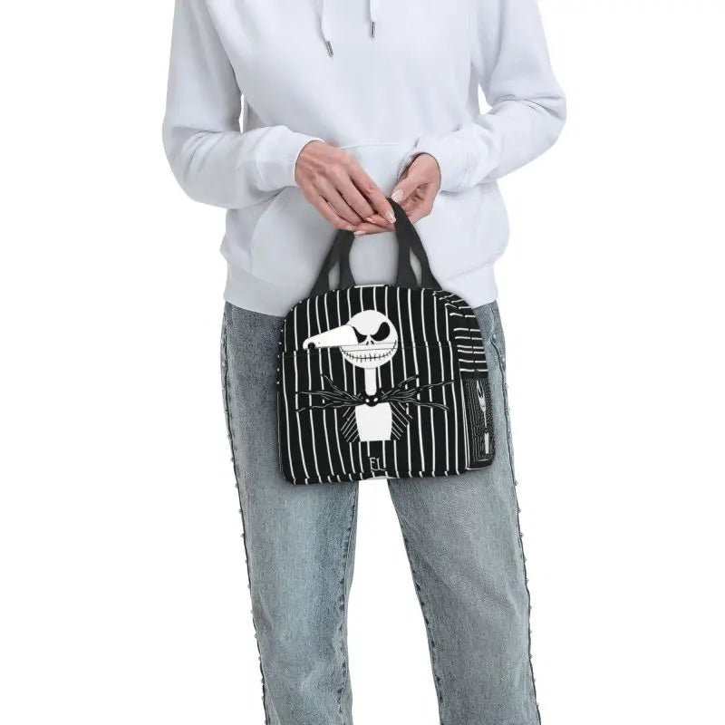 Tim Burton Christmas Lunch Box - Skull Jack Reusable Cooler - Perfect for Halloween-