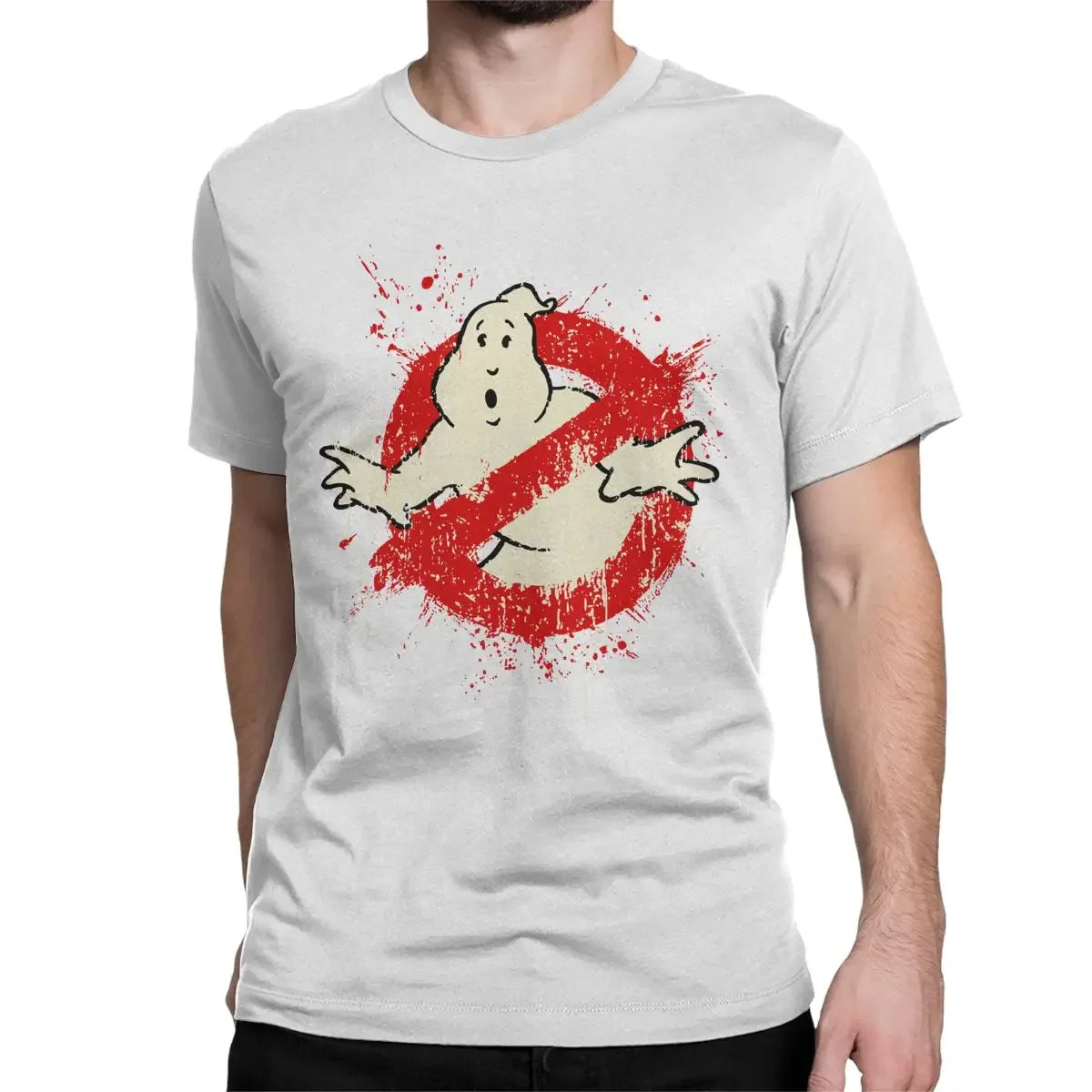 Ghostbusters Music Graphic T-Shirt - Funny Round Neck Short Sleeve Tee for Men-LE2-XL-