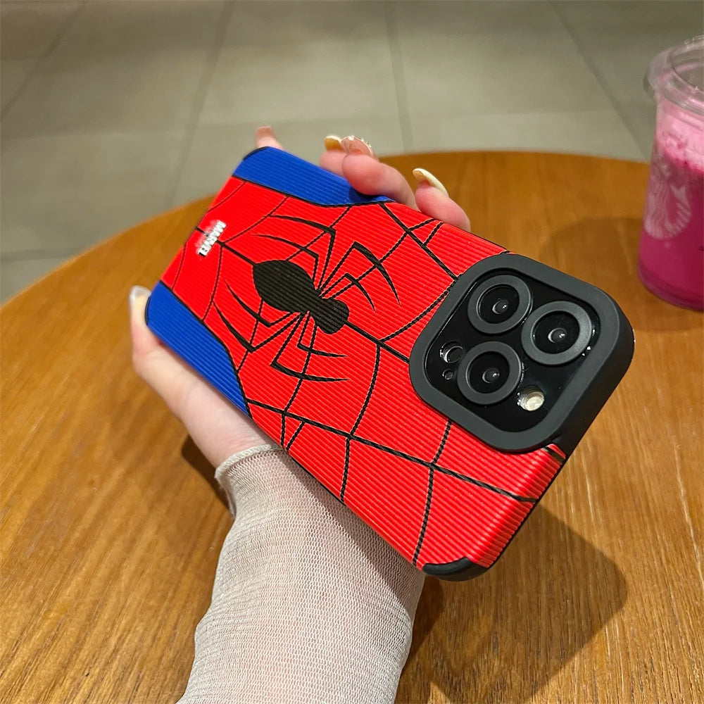 Spider-Man Phone Case for iPhone 16 15 14 13 12 11 Pro Max - Soft Silicone Cartoon Cover-