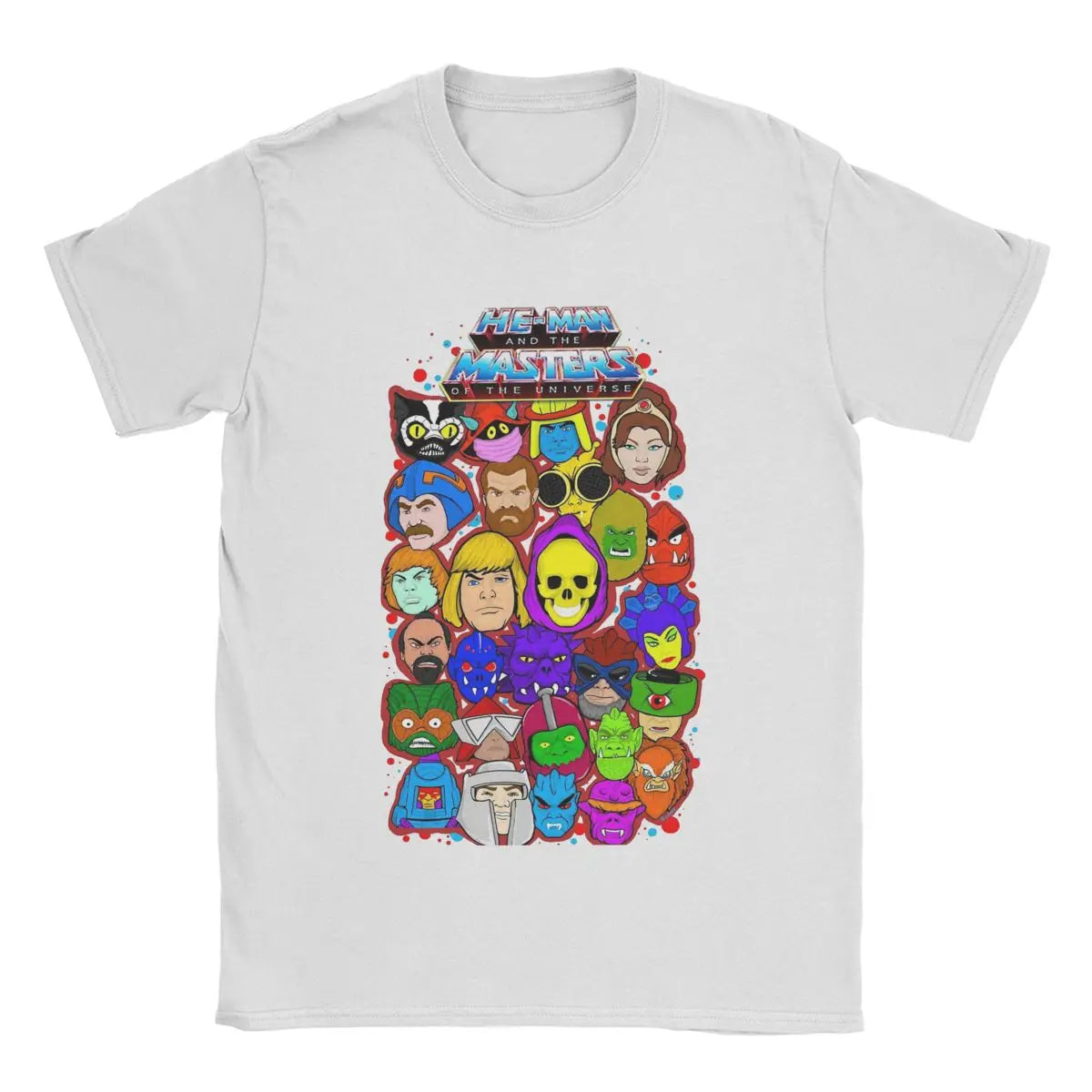 Vintage He-Man Collage T-Shirt: Masters of the Universe Apparel - 100% Breathable Cotton Summer Clothing for Men & Women-WHITE-M-