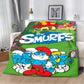 Cute Smurfs Printed Blanket Throw - Soft Warm Cartoon Picnic Blanket, Home Travel Comfort, Retro Birthday Gift-1539CS24823A11-127x152cm-Gai-