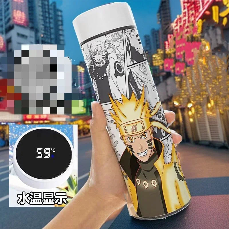 Naruto Anime Smart Thermos - Large Stainless Steel Bottle Featuring Uzumaki Naruto, Kakashi, and Itachi-Naruto-8-500ML-