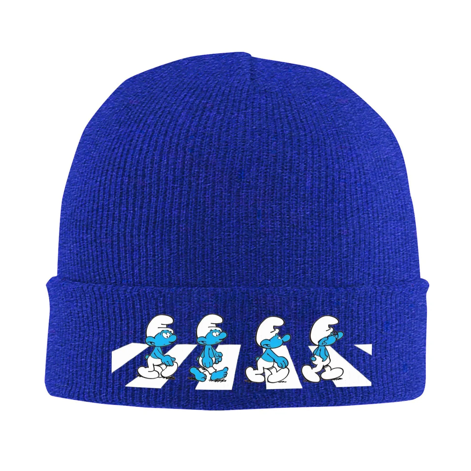 The Smurfs 90s Cartoon Beanie Hat - Warm Acrylic Knit Cap for Men Women, Retro Anime Winter Fashion Streetwear-Blue-One Size-