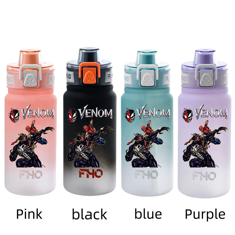 Marvel Venom Kettle - Portable Plastic Water Bottle - Animation Peripheral Spider-Man Drinking Cup for Students-dy6-Purple-