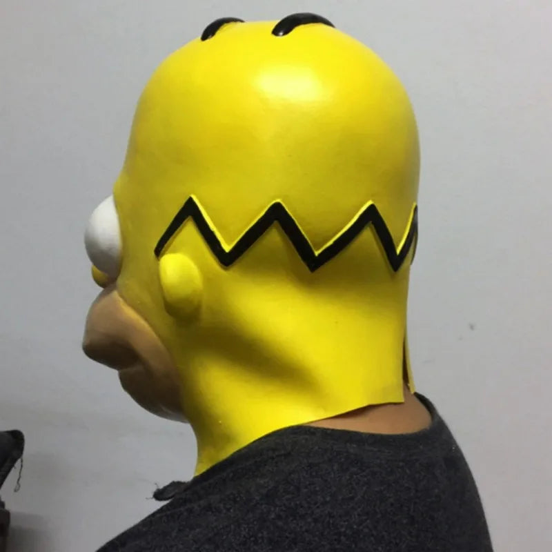 Simpsons Homer Latex Cosplay Mask - Fun Halloween or Carnival Prop - Perfect for Dad or Party Enthusiasts-Homer-