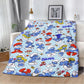 Cute Smurfs Printed Blanket Throw - Soft Warm Cartoon Picnic Blanket, Home Travel Comfort, Retro Birthday Gift-1539CS24823A5-76x102cm-Gai-