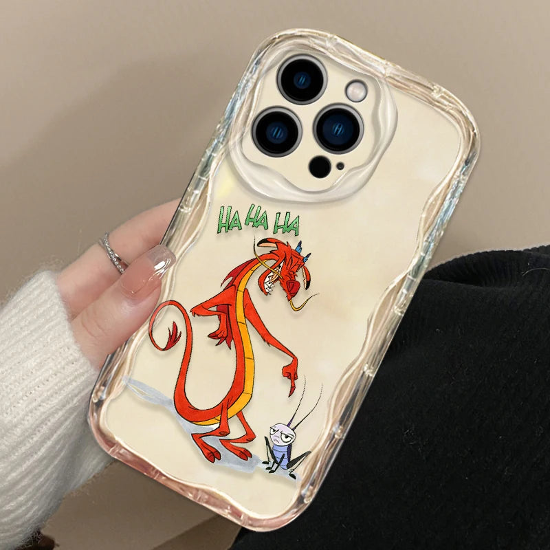 Disney Mulan Mushu Phone Case for iPhone 15 14 13 12 11 - Transparent Cover-A38Wtou02-iPhone 15 Pro Max-