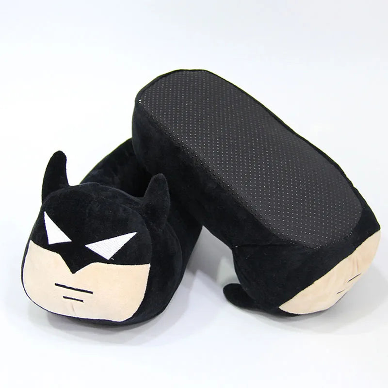 28cm Cartoon Shoes Batman Slippers Anime Figure Cosplay Winter Warm Shoes Adult Indoor Floor Homewear Shoes Party Gift-bianfuxia quanbao-