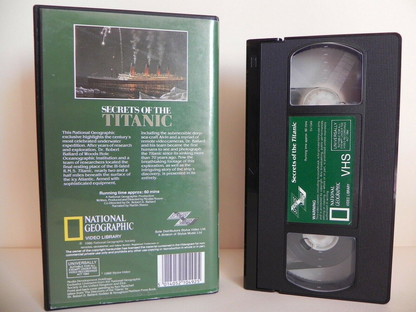 Secrets Of The Titanic - National Geographic - Documentary - 60 mins - Pal VHS-