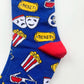 CHAOZHU Navy Cartoon Popcorn Socks - Creative Cotton Blend Long Crew - Autumn Winter Style-38 to 46-