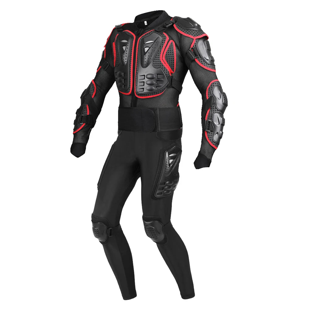 Movie Stunt Practice Jacket Armor Gear - Chest Back Support for Racing Motocross Skiing and Practicing Daring Stunts - Ideal Protection-Red Armor suit-S-
