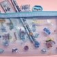 7pcs Stitch Stationery Bag Set - Anime Kids Pencil Box Stickers Figure Toys Gift Set-