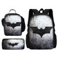 Super B-BatmanS-Logo Child School Backpack with Lunch Bags ,Pencil Bags ,School Bags for Boys Girls Best Gift-XHOO1-TZ-172-A3-