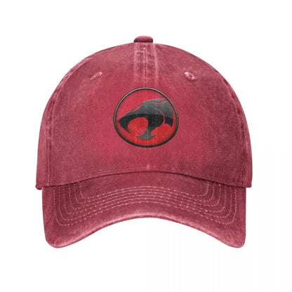 Denim Thundercats Logo Cap - 80s Retro Snapback - Unisex Cheetara Hi-Man Hat-Red-Adjustable-