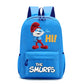 Smurfs Cartoon Kids School Backpack - Retro Laptop Rucksack, Teen Student Bag for Travel or Office Use, Anime Gift-LJL 12-LJL 33-Z-40x26x12cm-