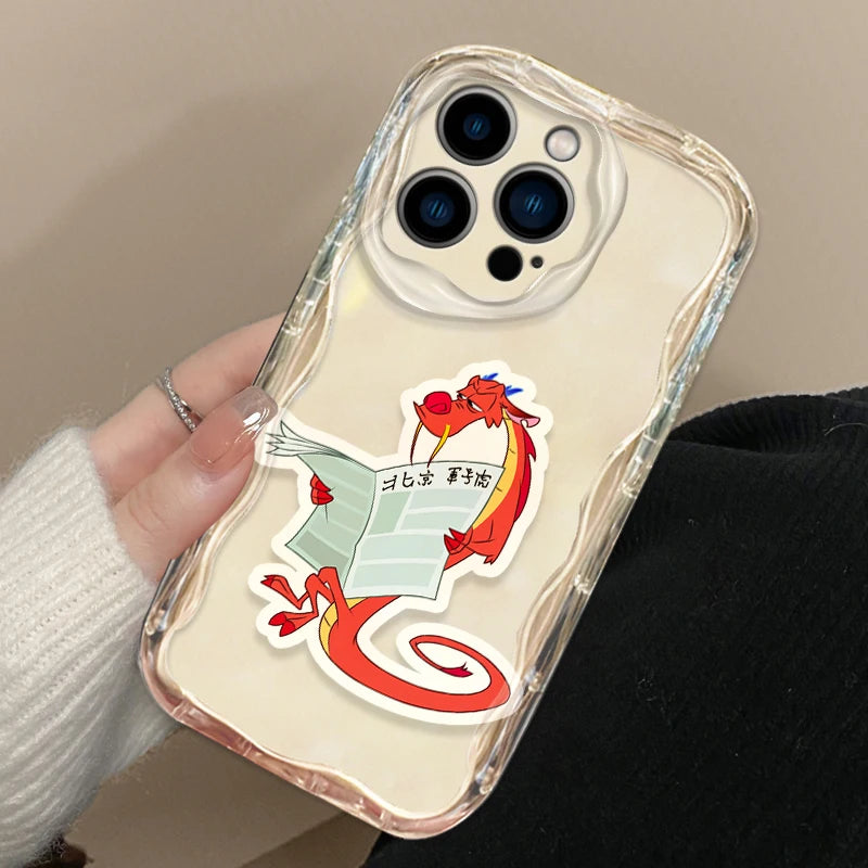 Disney Mulan Mushu Phone Case for iPhone 15 14 13 12 11 - Transparent Cover-A38Wtou01-iPhone X-