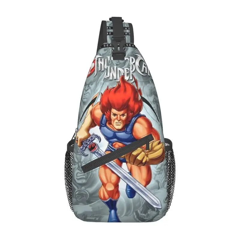 Thundercats Sling Bag - Anime Chest Backpack - Hi-Man Crossbody Travel Daypack-8-39x19x9cm-