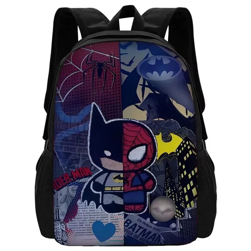 Super B-BatmanS-Logo Child School Backpack with Lunch Bags ,Pencil Bags ,School Bags for Boys Girls Best Gift-XHOO1-SB-172-A2-