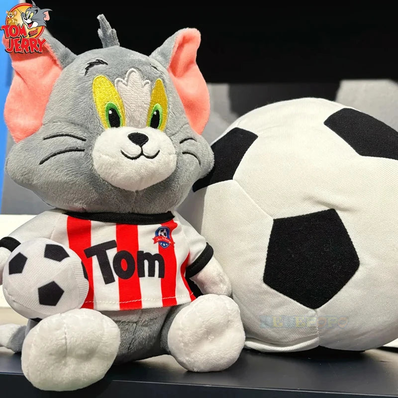 20cm Football Player Tom and Jerry Plush Toy - Soft and Huggable Stuffed Doll - Great as Ornaments and Gifts-