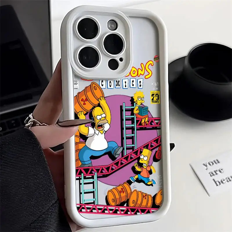 Simpsons Case for Apple iPhone 11 15 Pro Max 14 Plus 13 12 - Shockproof Protective Shell, Silicone Cover-UUAND01-for iPhone 15-