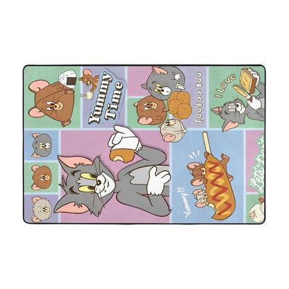 Tom and Jerry Carpet for Living Room Kitchen - Bedroom Sofa Home Decor - Modern Art Velvet Soft Floor Mats - Non-Slip Graphic Rugs-WHITE-1200mm x 1800mm-