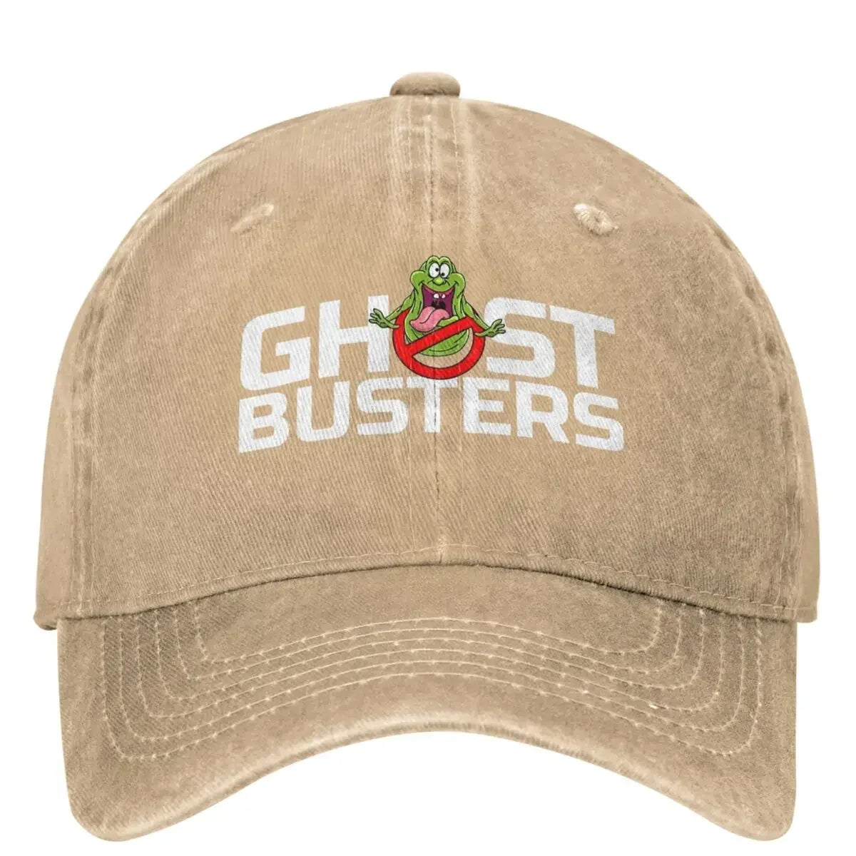 Classic Ghostbusters Denim Dad Hat - Distressed Unisex Baseball Cap for Running or Golf-Khaki-One Size-