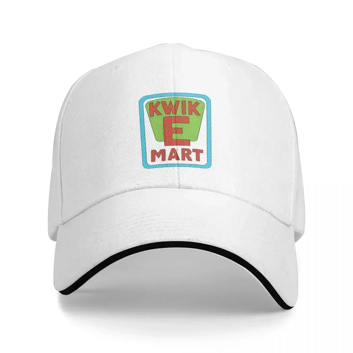 Kwik-E-Mart Simpsons Logo Snapback Cap - Breathable Polychromatic Baseball Hat - Stylish Gift for Men or Women-White-As shown-