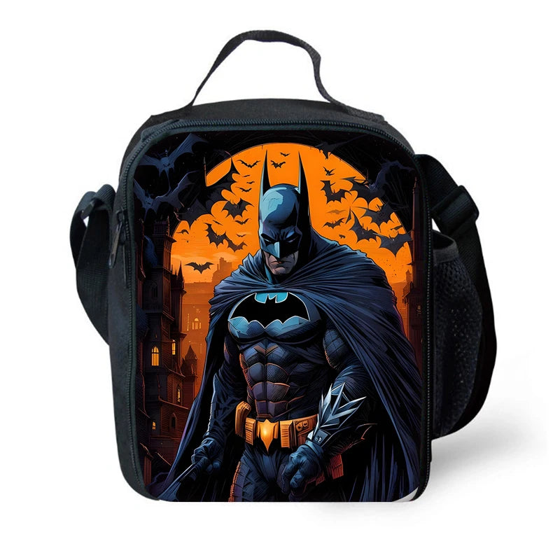 Child Superhero Batmans School Backpack with Lunch Bags ,Pencil Bags ,School Bags for Boys Girls Best Gift-CB-212X22A4-