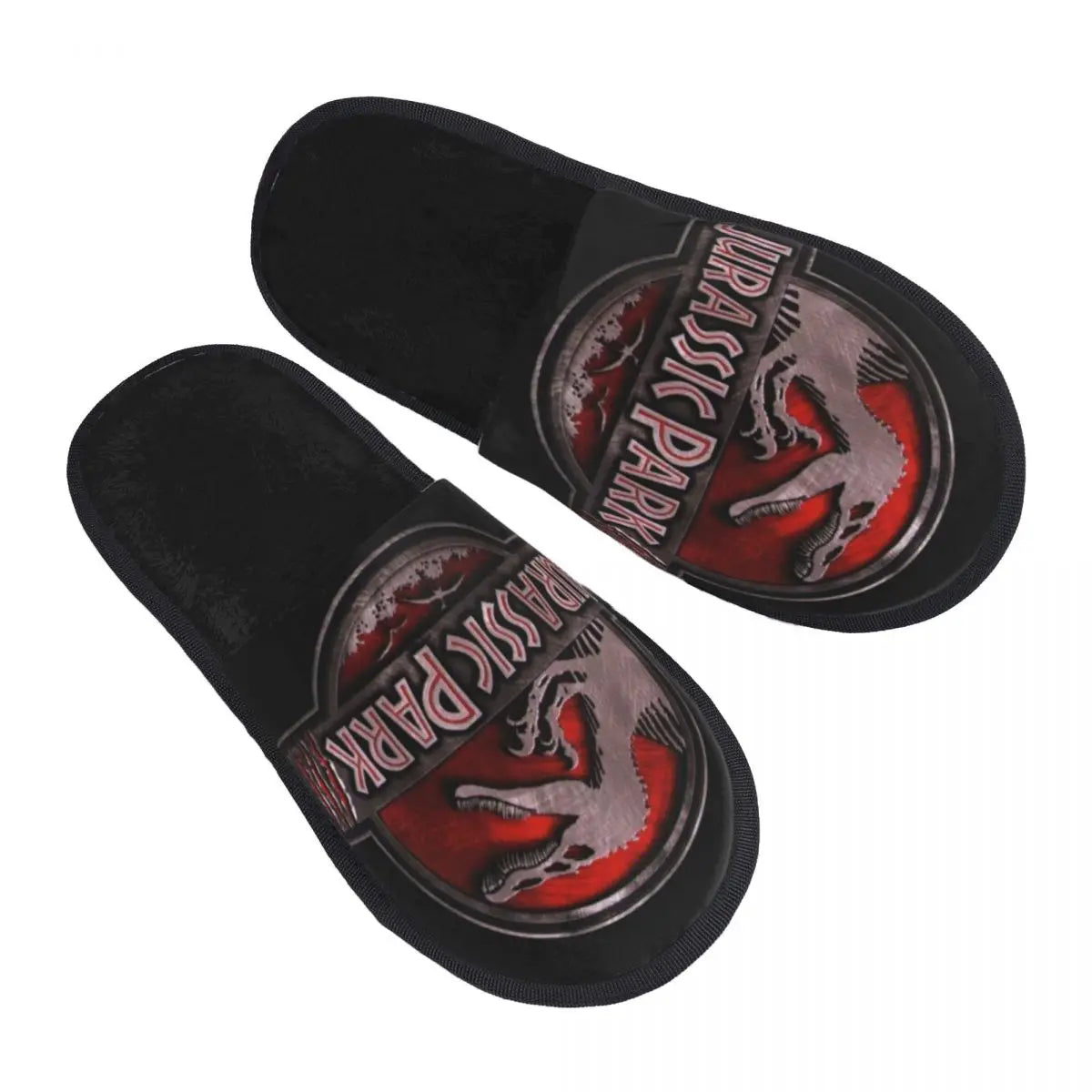 Custom Dinosaur Jurassic Park Soft Memory Foam Slippers - Women's Horror Movie - Comfy Warm Anti-Skid Slipper-5-M-