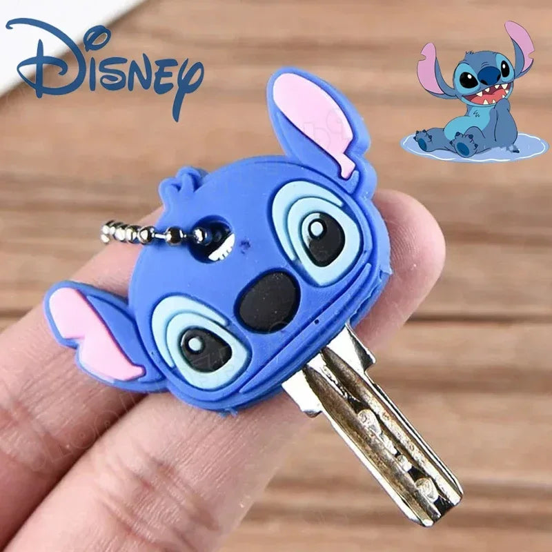 Stitch Silicone Key Caps - Cartoon Lilo & Stitch Protective Key Cover Holder Keychain Gift-