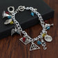 Time Turner Quidditch Jewelry - Harri Potter Combination Bracelet Pendants - Silver and Gold Plated Charms-