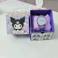 Anime Sanrio PU leather electronic watch kulomi big-eared dog Melody children's watch gift with gift box-Kulomi-