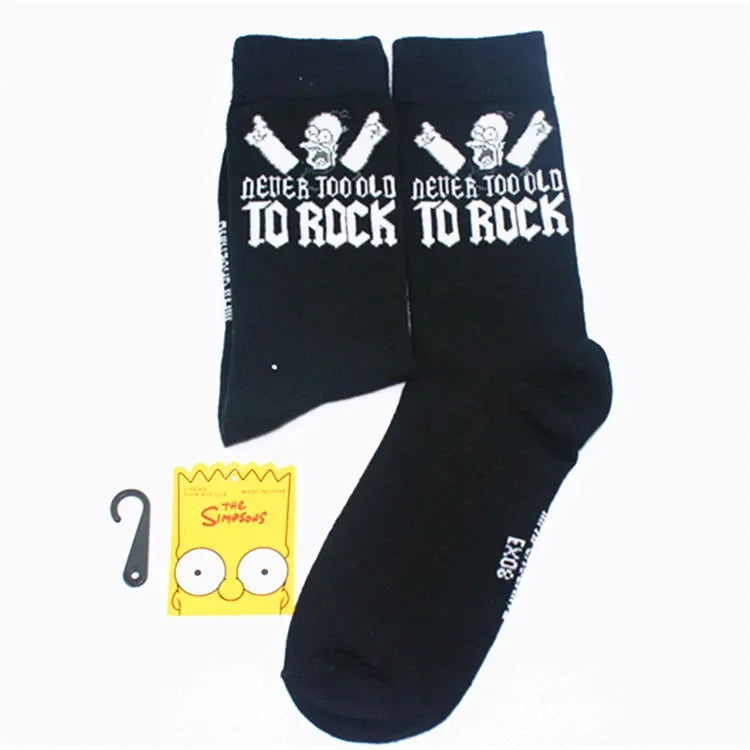 Simpsons Cotton Socks - Funny and Fashionable Hip-Hop Style - Perfect Gift for Girlfriend or Wife Simpsons Fan-14-EUR 35-42-