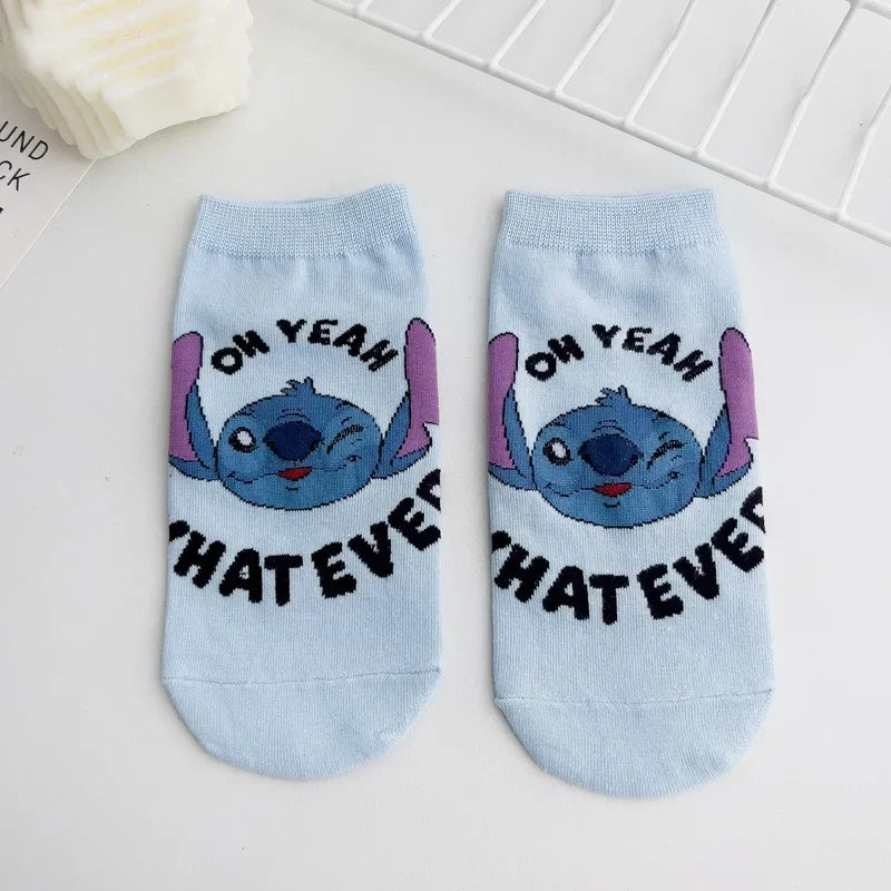 Cartoon Stitch Short Socks - Kawaii Women’s Cotton Ankle Socks Kids Christmas Gift-2-