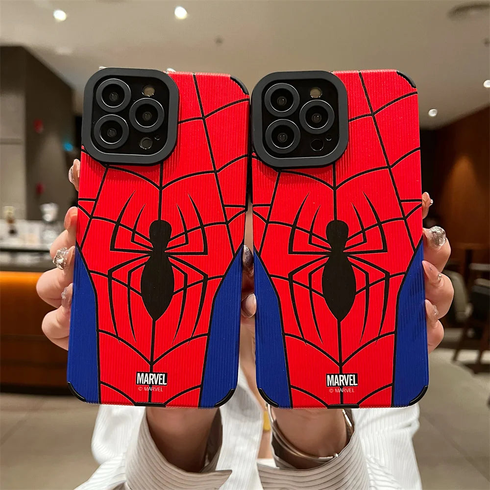 Spider-Man Phone Case for iPhone 16 15 14 13 12 11 Pro Max - Soft Silicone Cartoon Cover-