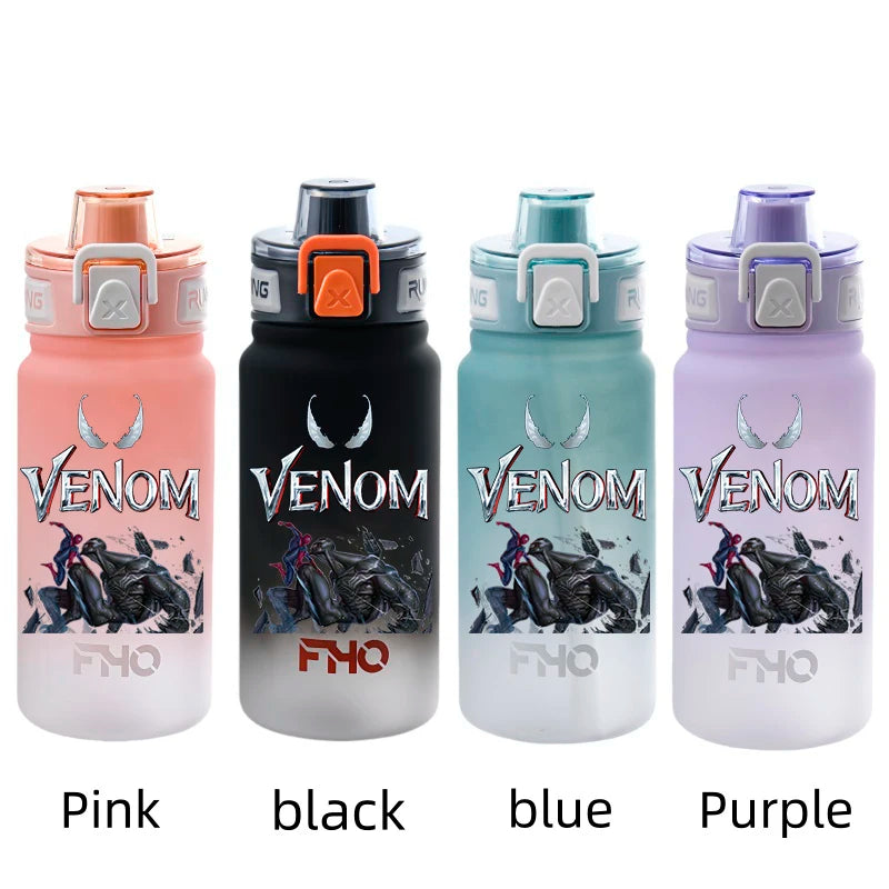 Marvel Venom Kettle - Portable Plastic Water Bottle - Animation Peripheral Spider-Man Drinking Cup for Students-dy1-Purple-