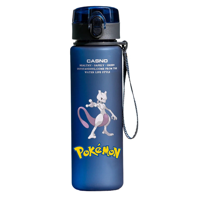 Pokemon Pikachu Water Bottle - Anime 600ML Thermos - Portable Large Capacity Sports Bottle for Kids-BLUE D01-560ML-