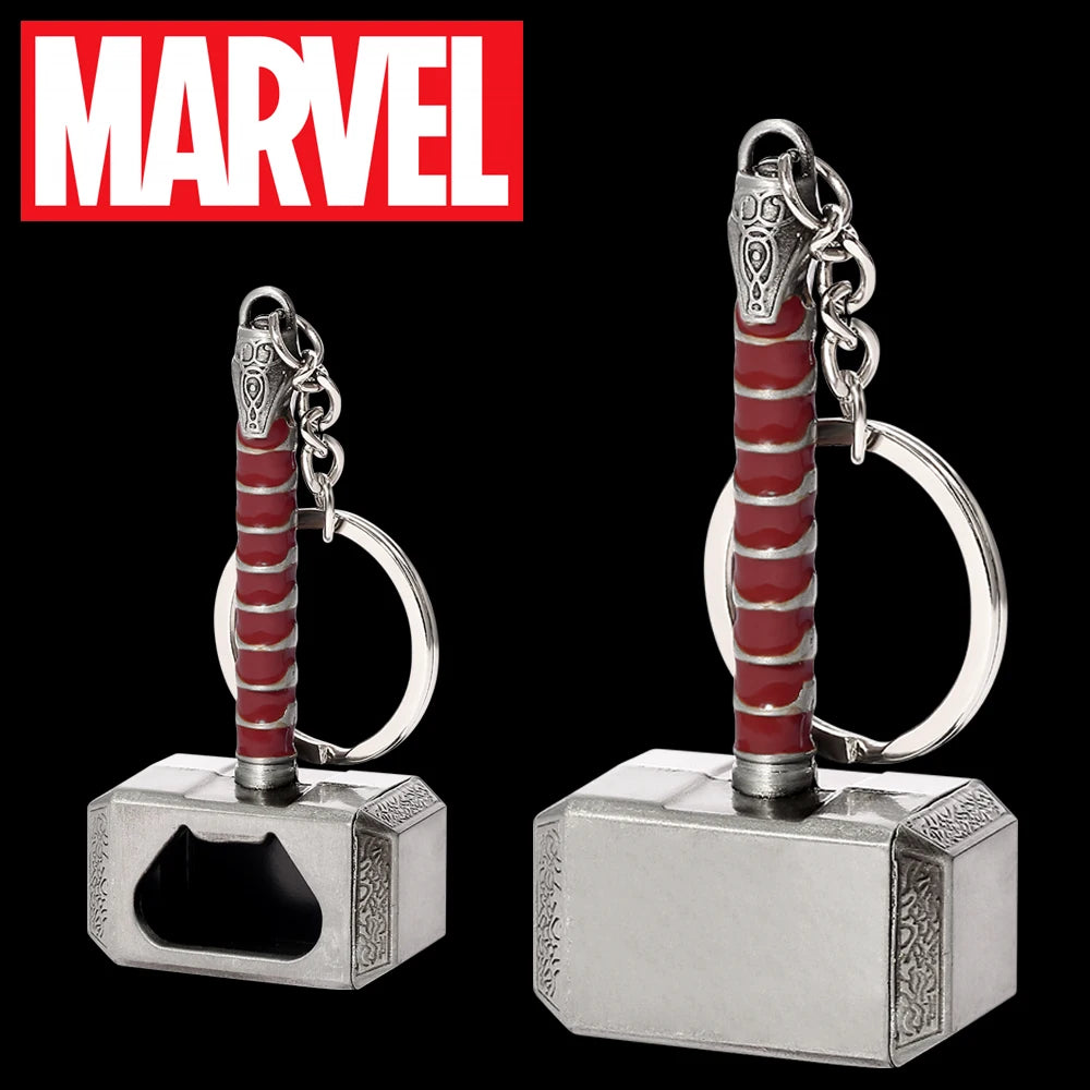 Thor’s Hammer Bottle Opener Keychain - Marvel Mjolnir Design - Portable Multifunctional Keyring-